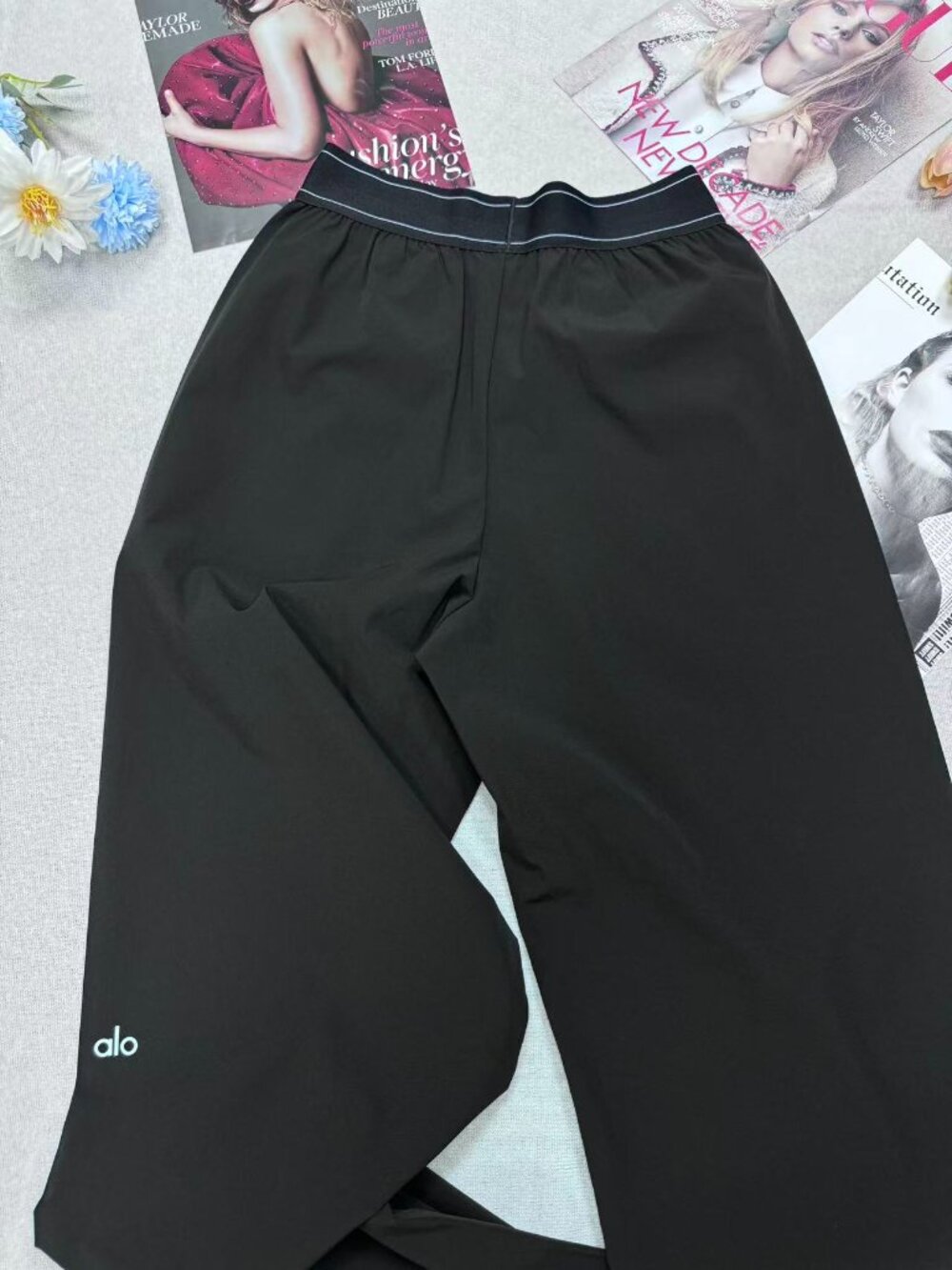 ✨ NWT Alo Yoga Suit Up Trouser Black 🥂Relaxed Wide Leg Pants 30" Modern Classic - Picture 5 of 7
